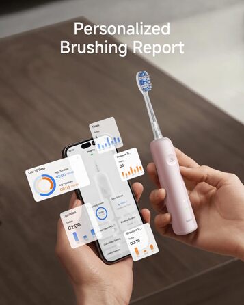 Звукова зубна щітка Laifen Wave Pro рожевого кольору: 6 режимів, акумулятор до 70 днів, контроль тиску, 2 насадки