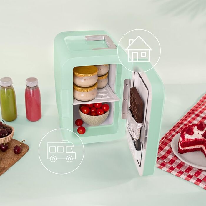 Міні-холодильник Cecotec Bolero MiniCooling Bahamas Mint, 6 л, 12V-220V, для авто та кемпінгу, охолодження та нагрівання