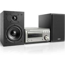 Система Denon D-M41DAB Mini, CD, Bluetooth, FM/DAB, 2x30 Вт, сріблястий/чорний