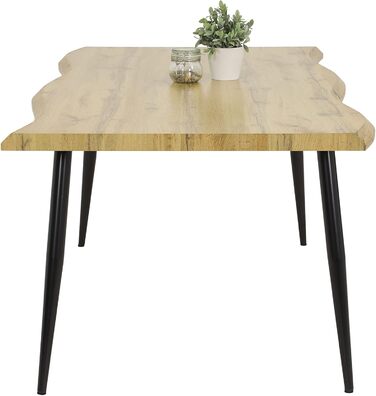 Обідній стіл Hela Gabi з масиву з імітацією деревної текстури, квадратний, 180x100 см, горіх дикий