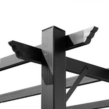 Альтанка Outsunny Pergola 3 x 4 м з регульованим тканинним дахом з алюмінію, сонцезахисним навісом для тераси та саду в сірому та коричневому кольорах