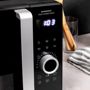 Мікрохвильова піч Cecotec GrandHeat 2500 Flatbed Touch White 800 Вт, 25 л, сенсорне керування, 8 програм, таймер