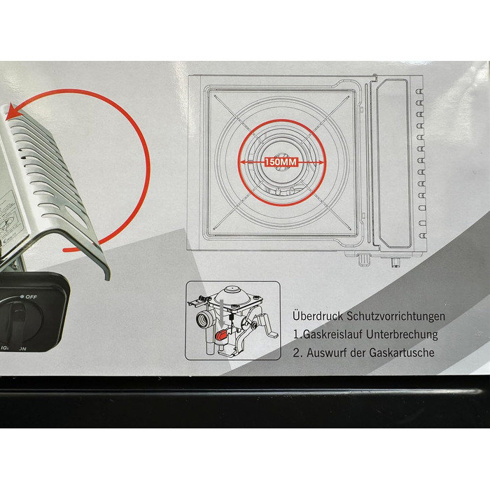 Газовий балонний нагрівач Maxsun з нержавіючої сталі з кейсом