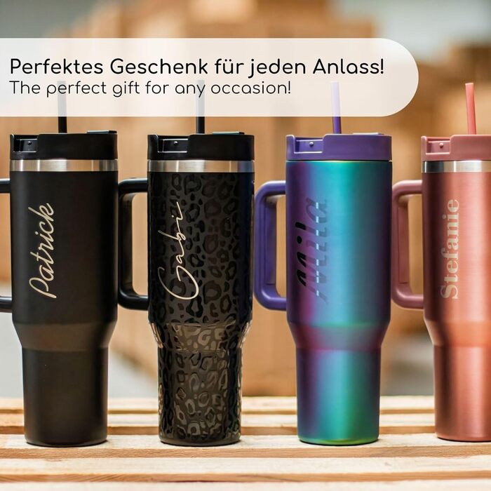 Термокружка Milu 1200 мл з трубочкою та ручкою – подарунок на Пасху для жінок та чоловіків | Подарунки тато, мама, друг, подруга | Подарунки до Дня батька та Дня матері | Подарунки дідусю та бабусі, гравіювання