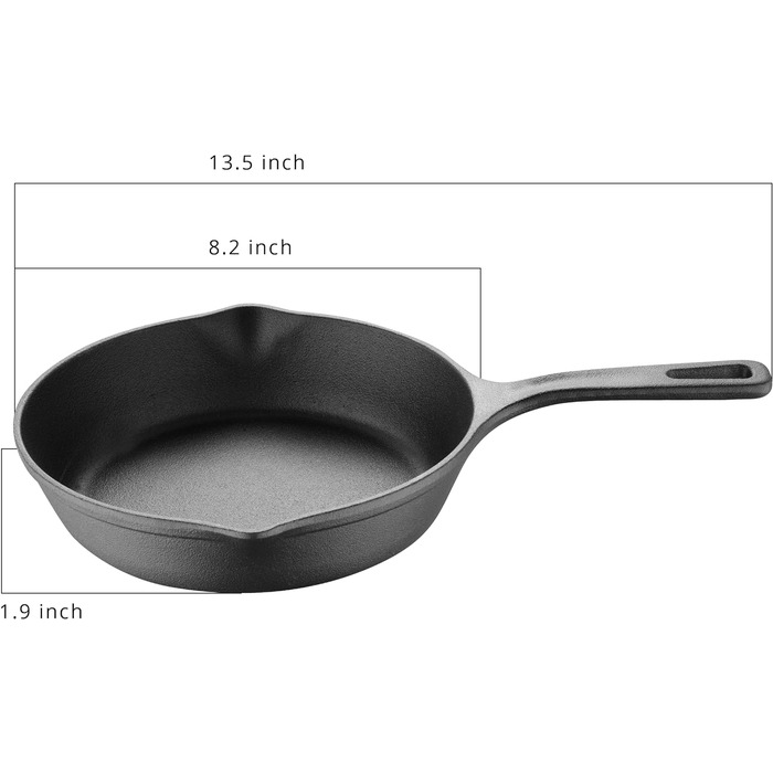 Барбекю від MasterPRO-чавунна сковорода, вже обсмажена-сковорода 20,3 см - для внутрішнього і зовнішнього використання-гриль, плита