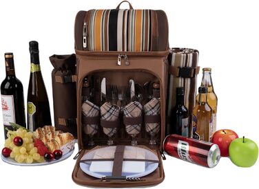 Набір для пікніка ALLCAMP Outdoor Gear на 4 особи (рюкзак, деки, посуд, аксесуари)