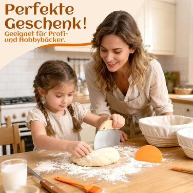 Набір для закваски з плетеного ротангу: корзини (23см круглі, 25см овальні), скребок для тіста, тканинний вкладиш, мішалка та інше | Професійне аксесуар для випічки хліба