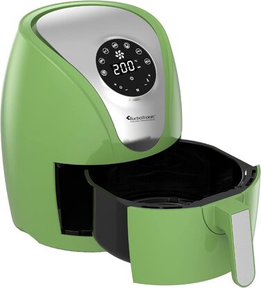 Цифрова фритюрниця / 3,5 л / зелений. бірюзовий / 1200 Вт / Мультипіч з таймером до 60 хвилин, 50-200C, LED-дисплей, ретро-дизайн