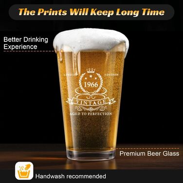 Пивний келих LIGHTEN LIFE 450 мл в дерев'яній подарунковій коробці, 1966 рік народження - ідеальний подарунок чоловікові/батькові на 60 років