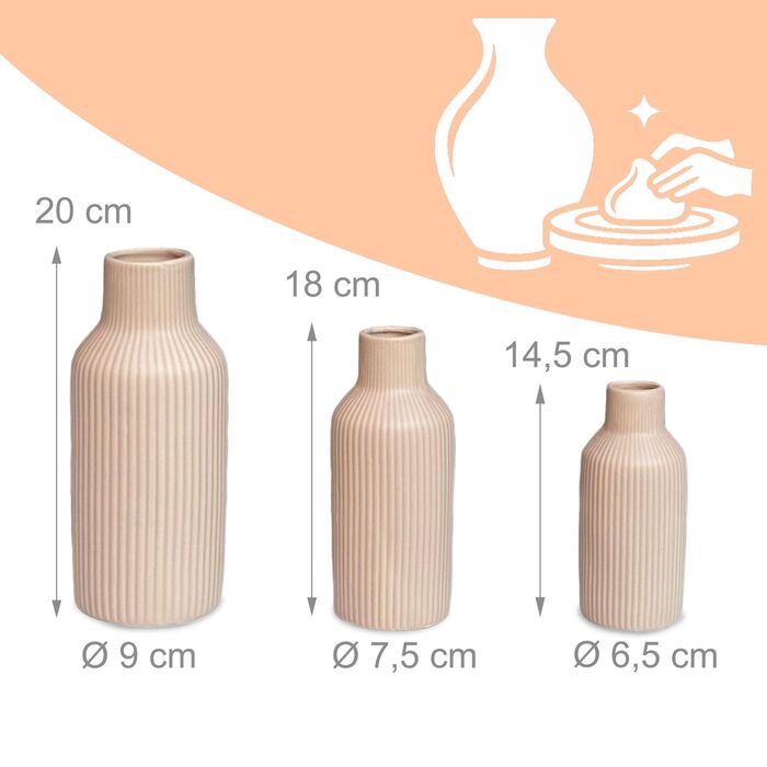 Набір ваз Relaxdays (3 шт.)