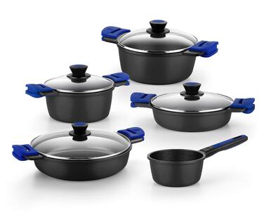 BRA Advanced Набір посуду алюмінієвий литий антипригарний 5 предметів для всіх плит, включаючи індукційні