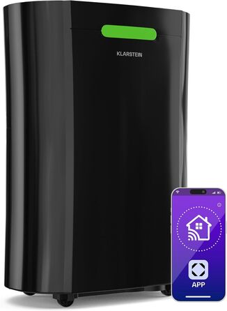 Klarstein AeroDry Smart 12l - електричний осушувач повітря 12л/день, білий, з Wi-Fi, LED дисплеєм та фільтром вугілля, для приміщень до 18м²