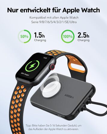 Вт PD, 10000 мАг, з функцією зарядки від Apple Cable & Watch, 2 шт. USB-C, LED-дисплей, 20