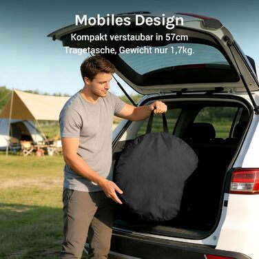 Складана душова кабіна-намет WolfWise для кемпінгу та переодягання, водонепроникний приватний намет-туалет з UV-захистом, 120x190 см, зелений/синій