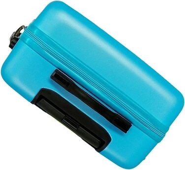 Валіза ручної поклажі Roll Road з ABS-пластику, кодований замок, 4 колеса, блакитний колір, набір