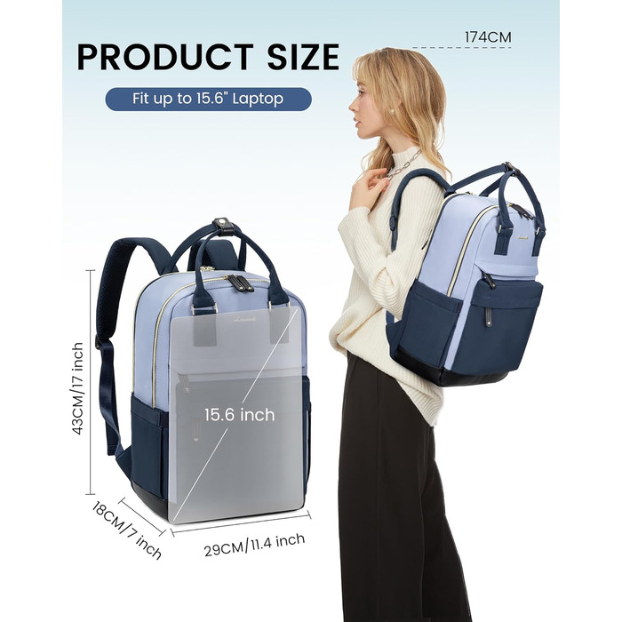 LOVEVOOK Рюкзак для жінок, рюкзак для ноутбука, рюкзак-рюкзак для подорожей, водонепроникний, сумка для роботи, рюкзак для жінок, велика шкільна сумка для підлітків, елегантний для школи, університету, подорожей, роботи, офісу, бежевий, хакі (15,6 дюймів,