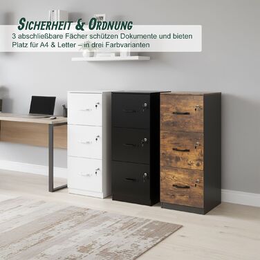 Шафа для документів Relaxdays з 3 відділеннями, з замком