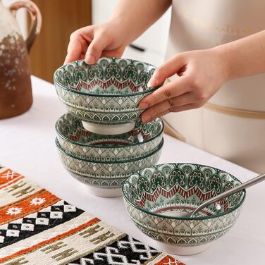 Набір посуду Vancasso MANDALA 48 предметів: сервіз для 12 осіб, ручна робота, богемський стиль