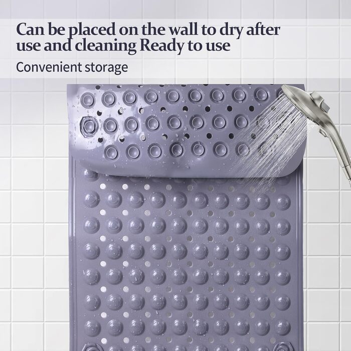 Килимок для душу з антиковзаючим покриттям, 60x90 см (Сірий)