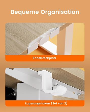 Електричний регульований стіл ErGear 160x80 см з пам'яттю, для дому та офісу, з'єднувальна панель 120x60 см, світле вінтажне дерево