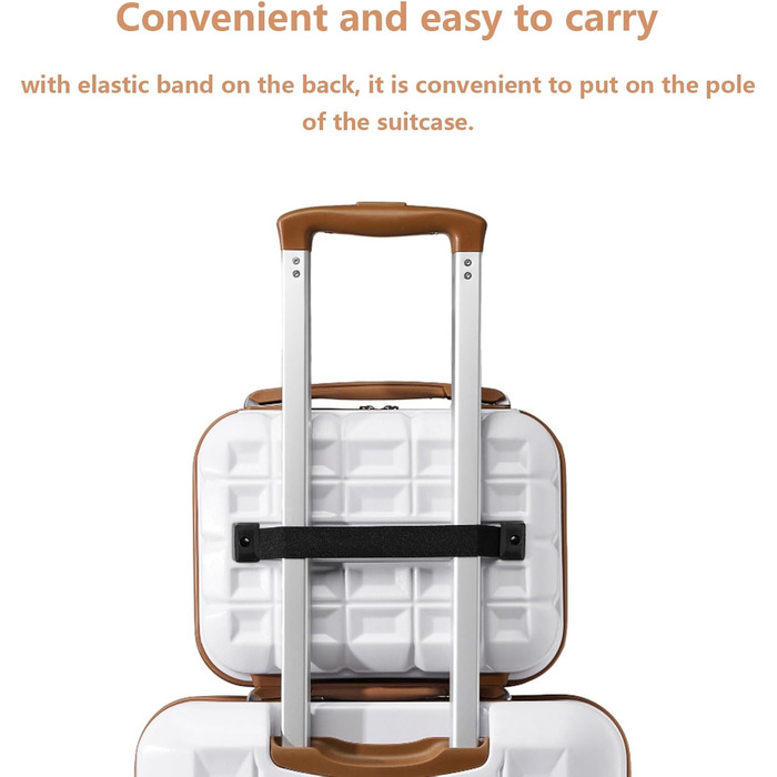 Набір валіз KONO 2 в 1: велика валіза (54 см) та косметичка (білий колір)