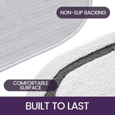 Килимок для ванної кімнати DEXI: неслизький, м'який, машинне прання, 61 x 92 см, сірий