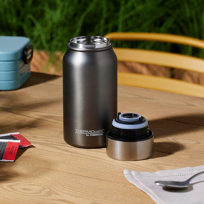 Термокружка THERMOcafé by THERMOS TC 0.35л, Stone Grey Mat, нержавіюча сталь, ізоляція, для кави з собою, не протікає, 8 год гаряча & 16 год холодна, для миття в посудомийній машині, BPA-Free