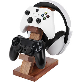 Підставка для геймпадів та навушників GEEKRIA з масиву дерева - універсальна для PS4/PS5/Xbox/Switch/8BitDo (колір: коричневий)