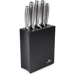 Набір кухонних ножів Gerlach Modern: 5 ножів у блоці з нержавіючої сталі. Кухонні ножі, блендер, ніж для хліба, ніж для овочів, кухонні аксесуари