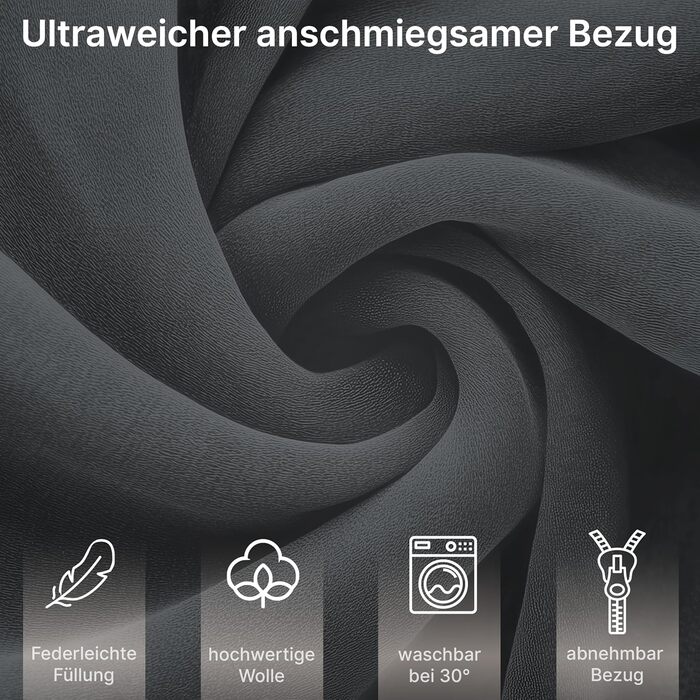 Подушка для вагітних ELONEO NEU для сну на боці, подушка для годування, XXL, антрацит. Комфортна подушка для вагітності, читання, пральна