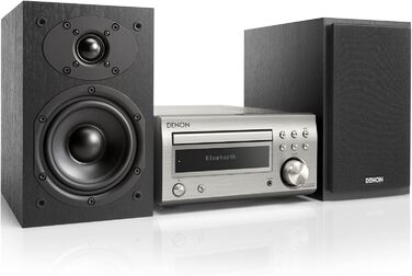 Система Denon D-M41DAB Mini, CD, Bluetooth, FM/DAB, 2x30 Вт, сріблястий/чорний