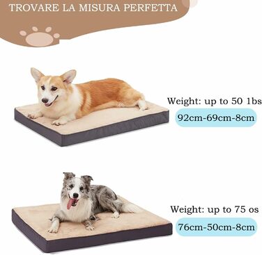 Ортопедичне ліжко для собак Плюшеве ліжко для собак, Ліжка для собак Ортопедична подушка для собак зі знімним чохлом, що миється, для великих/середніх/велетенських/дрібних собак, 92*69см L(92698см) FDog