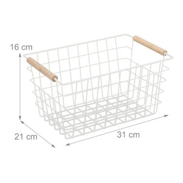 Набір з двох металевих кошиків Relaxdays з дерев'яними ручками