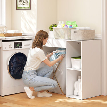 Шафа над пральною машиною, органайзер для ванної кімнати над унітазом з відкритими полицями для пральні, білий