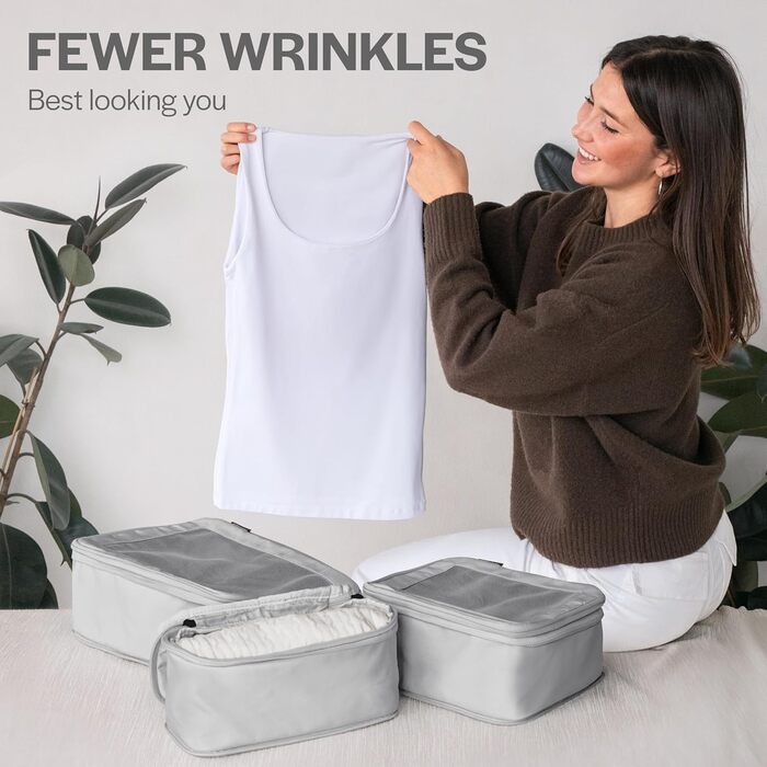 Набір компресійних органайзерів для подорожей Aerotrunk для валізи, 6 шт, світло-сірий