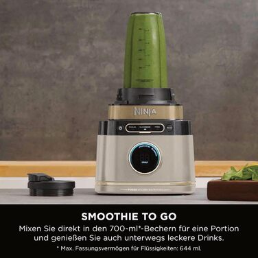 Блендер-чопер Ninja 3-в-1 Detect Power Pro (1200W), чорний, Stone Gold, TB401EUSTGD