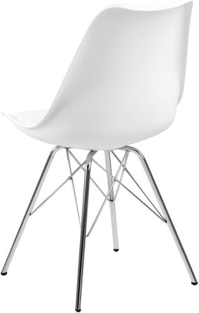 AC Design Furniture Emanuel: 2 стільці для обідньої зони, PU/Метал, 48,5x85,5x54 см, Білий/Хром