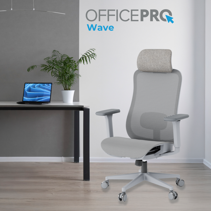 Крісло офісне OfficePro Wave OC670-G-G-G