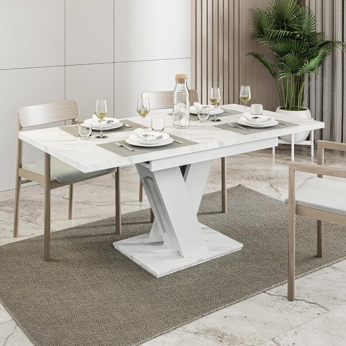 Розсувний кухонний стіл PROROOM FURNITURE Malvi – чорний, 120-160 см, для 4-6 осіб | Легка збірка | Для кухні та їдальні