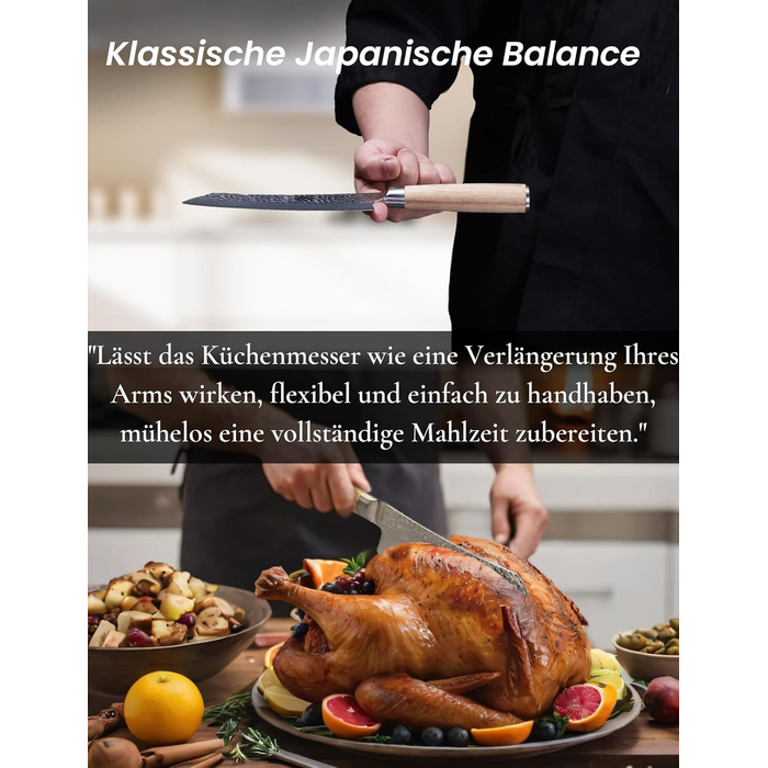 Японський ніж Сантоку 18 см з VG-10 сталі Дамаск (67 шарів), сертифікована гострота та зносостійкість, для кухні та як подарунок