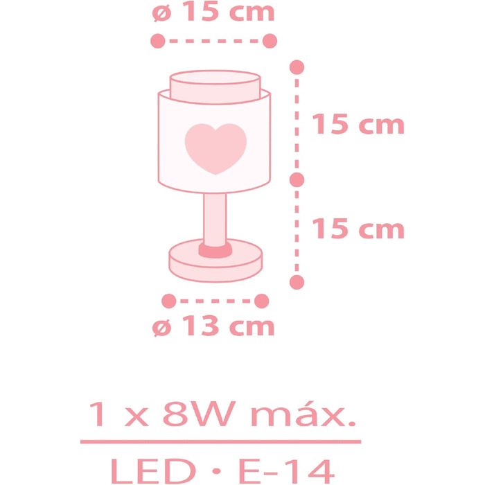 Дитяча настільна лампа Dalber Baby Dreams Серце рожеве, 76011S, E14