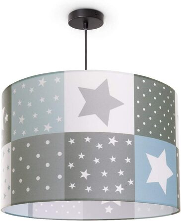 Дитяча лампа стельовий Світильник світлодіодний підвісний світильник Дитяча кімната лампа зірка мотив E27, абажур Тип лампи (синій (Ø45.5 см), чорний Підвісний світильник)