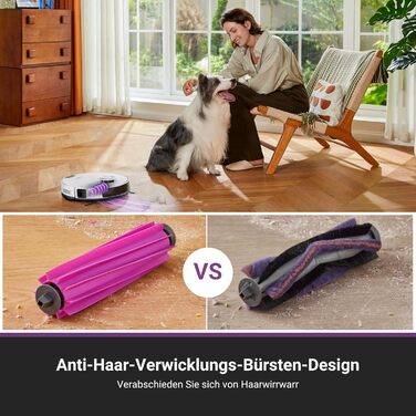 Робот-пилосос Eureka E20 Plus з потужністю 8000 Па, самостійною станцією очищення, функцією запобігання заплутування, 3D уникнення перешкод, 180 хвилин роботи, DuoDetect AI, білий