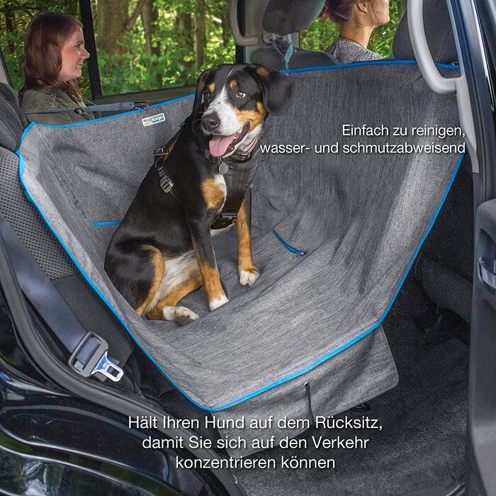 Чохол на сидіння для гамака Kurgo для собак, захисний килимок для заднього сидіння автомобіля розміром 140 х 142 см, водонепроникний і стійкий до плям