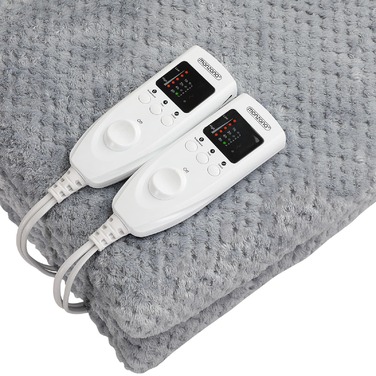 Двомісна ковдра з підігрівом Coral Fleece Grey 160x140см включно з таймером