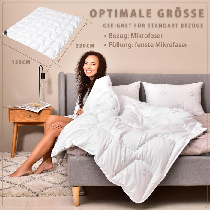 Зимова ковдра sei Design 135x200 см мікрофібра, SWAN - тепла дихаюча ковдра для алергіків, Öko-Tex