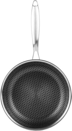 Сковорода з нержавіючої сталі Karl Hausmann Ø 28 см - не покрита антипригарним покриттям, для індукційних плит, преміум-якість, для смаження картоплі, м'яса та овочів, придатна для миття в посудомийній машині