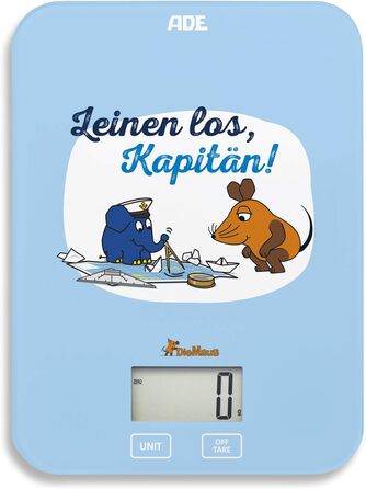 Поставка з мишею - Кухонні ваги 'Cast Off (Цифрові ваги для кухні та домашнього господарства, точні та точні до грама до 5 кг, з батареєю) blau Edition Hamburg