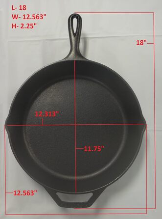 Ложа для смаження Ø 30 см, Висота 5 см, чавунна, кругла з ручкою, чорного кольору ()