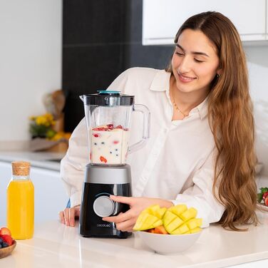 Стаціонарний блендер Cecotec Power Black Titanium 2500MAX Go - 2500 Вт, титанове покриття, 1.8 л, 5 швидкостей, пляшка